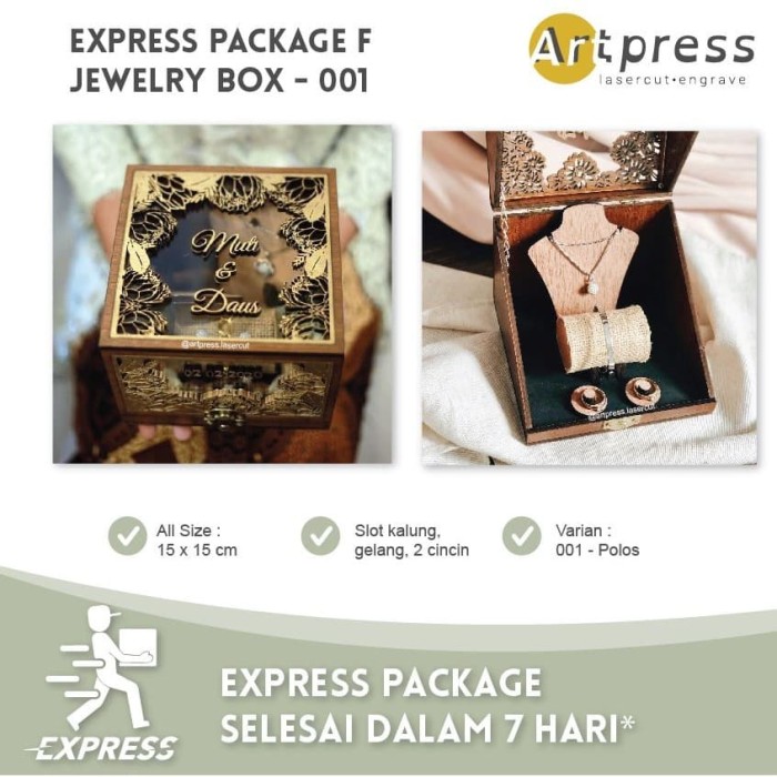 Jual Express Package Jewelry Box F 001 Kota Tangerang Artpress Lasercut Tokopedia