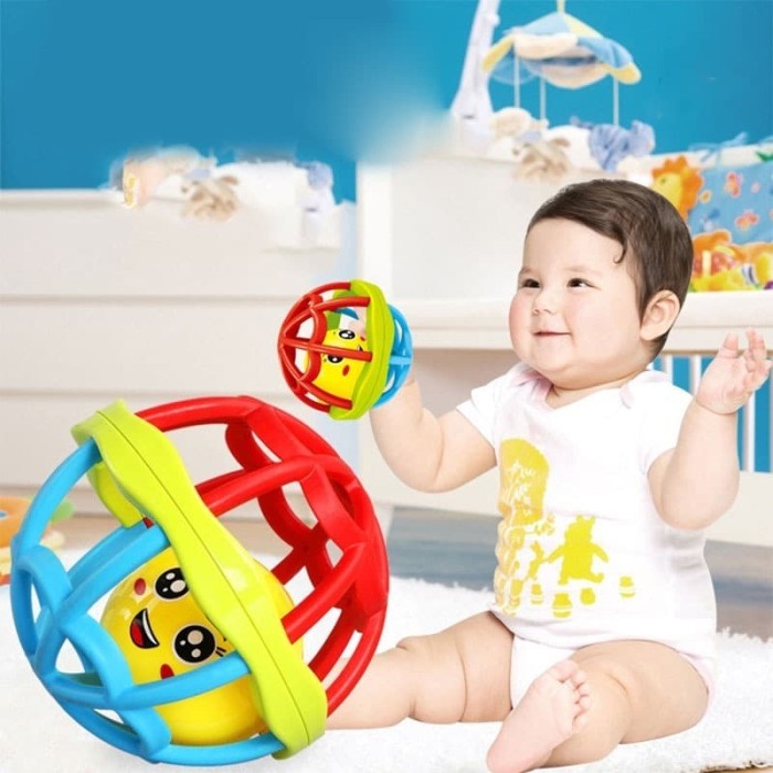 Jual MB01 Mainan Bayi  Bola Kerincingan Silikon  3364 