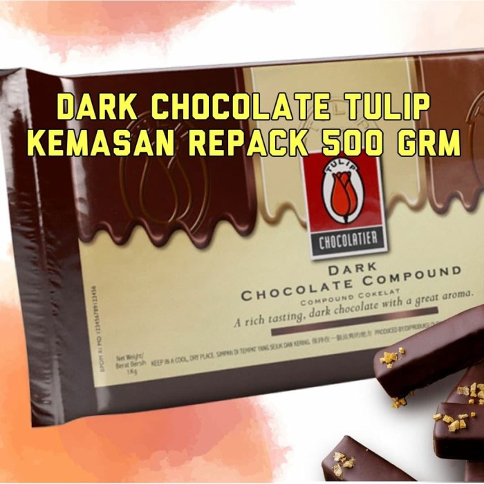 Jual Coklat Batangan Tulip 500 Gram Dark Chocolate ...