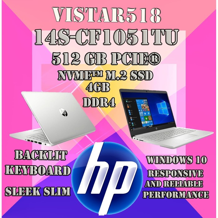 Jual LAPTOP HP 14s CF1051TU - N4205 SSD 512GB NVMe 4GB 14