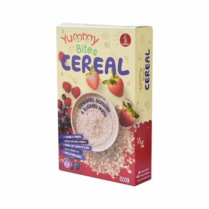 Jual Yummy Bites Cereal Strawberry Raspberry & Blueberry Muesli 200gr