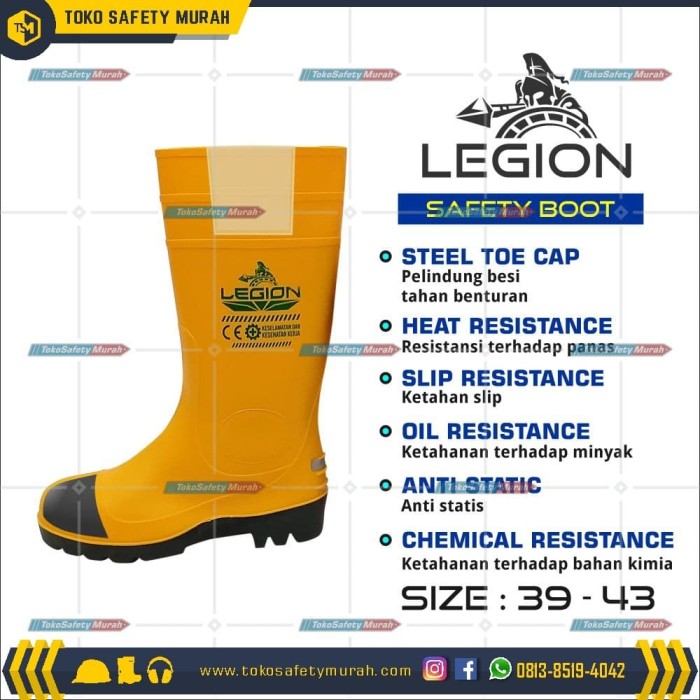 Jual GOJEK Sepatu  Boot  Safety PVC Legion  Jakarta Pusat 