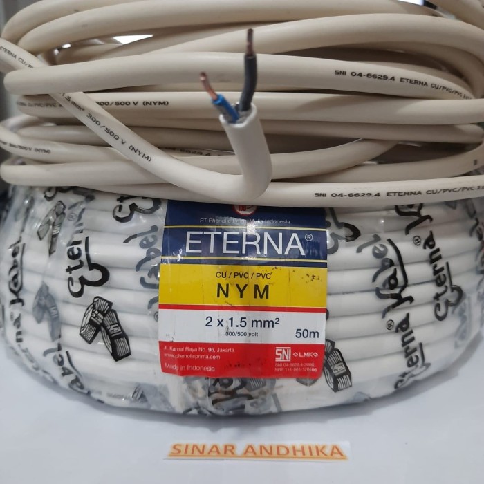 Jual KABEL ETERNA NYM 2 X 1.5 MM PERMETER    KAWAT TEMBAGA ISI 2 - Jakarta