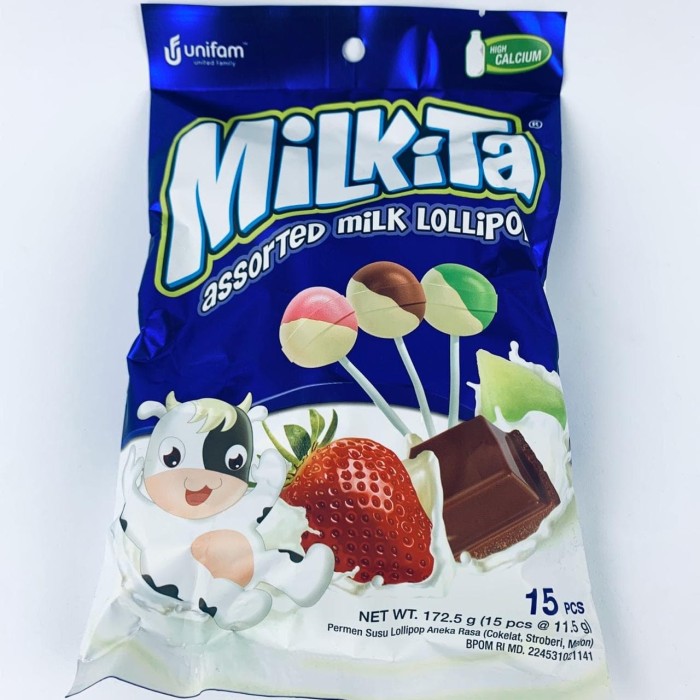 Jual PERMEN MILKITA MILK LOLIPOP 15PCS/MILKITA 172,5g