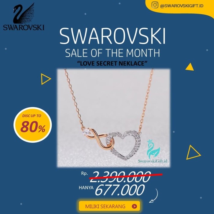 Jual PROMO KALUNG  SWAROVSKI LOVE  SECRET ORIGINAL 100 