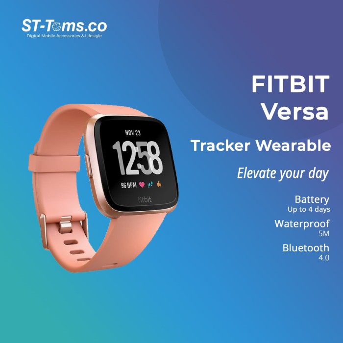 fitbit versa watch peach