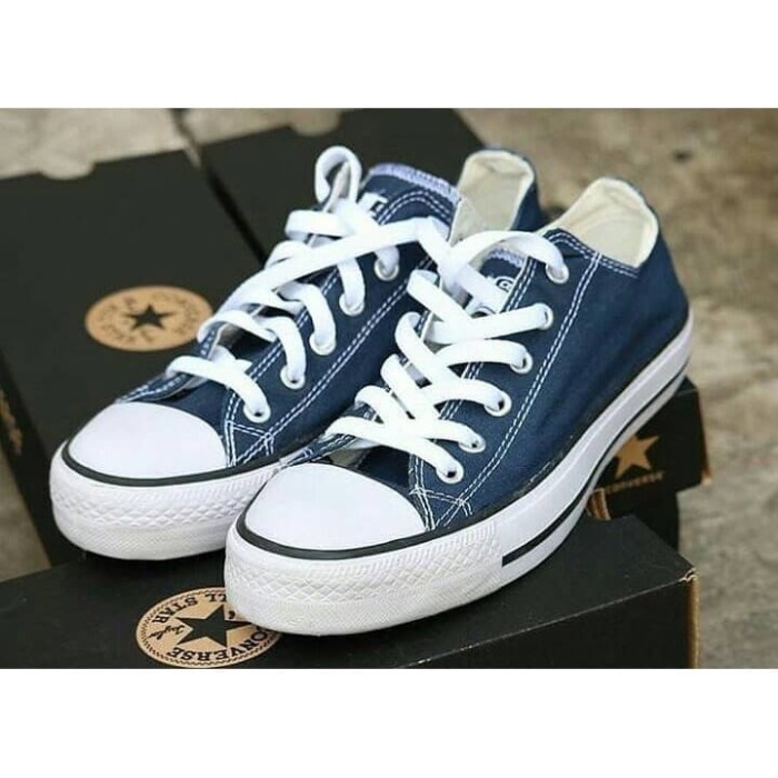 Jual Sepatu Converse All Star Original Low Basic Navy Biru Tua Pendek