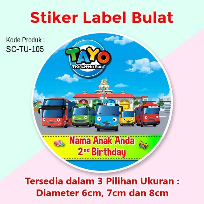 Jual Stiker  Label Ulang Tahun  Anak Tumpeng Mini Kotak Nasi 