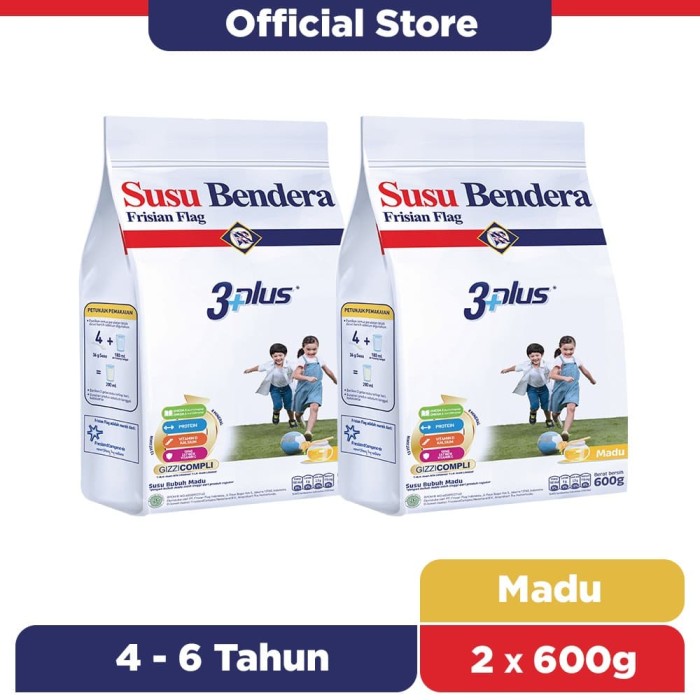 Promo Susu  Bendera  3 Susu  Bubuk  Anak 4 6 Tahun Madu 600g 