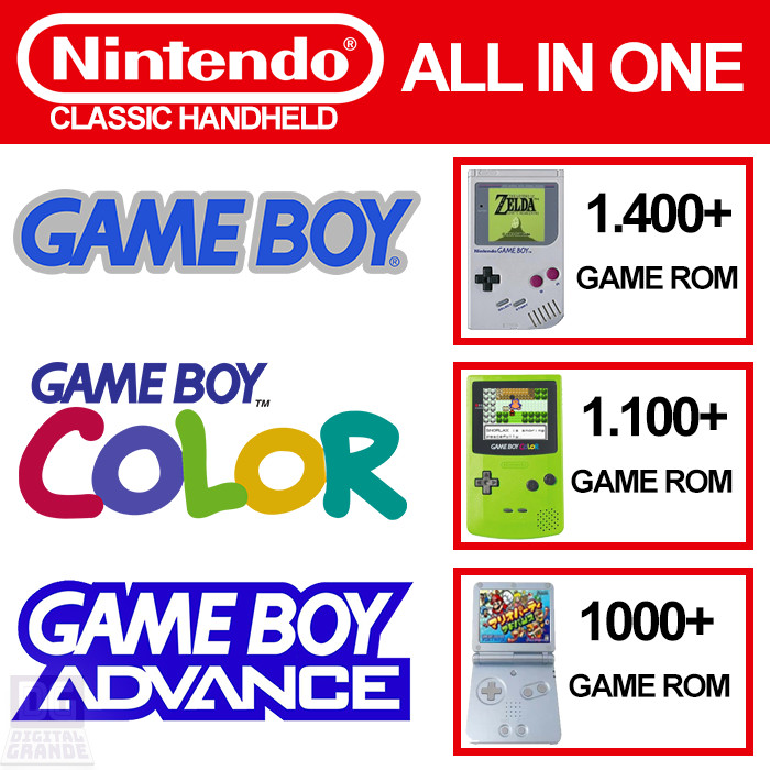 Jual Emulator Game Rom Nintendo Handheld GBA GBC GB Complete Set ALL IN