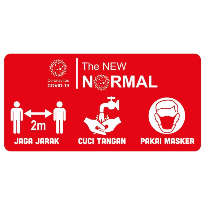 Jual STIKER COVID19 CORONA JAGA JARAK Uk 15x7 8cm Kota 