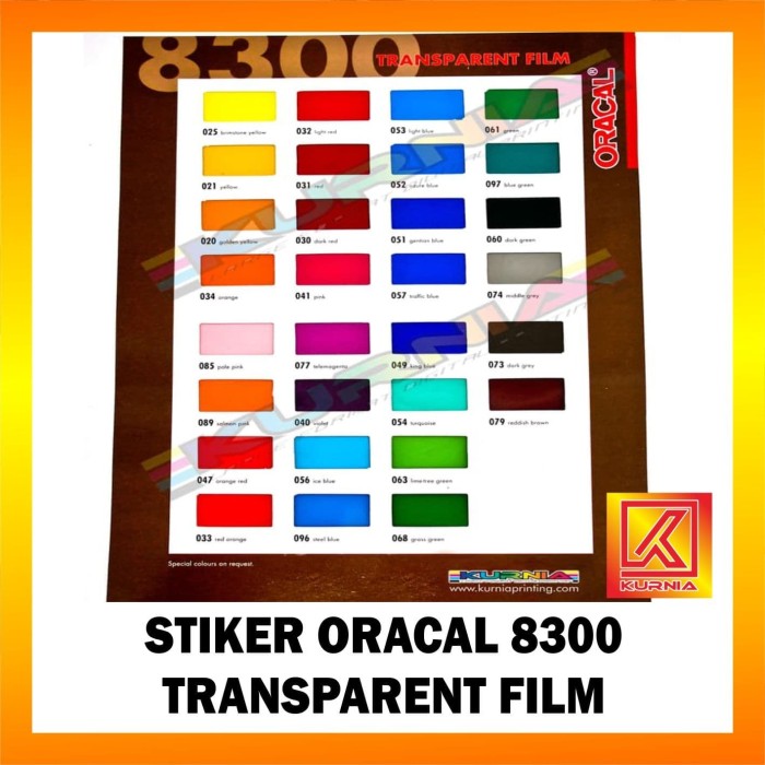 Jual STIKER  ORACAL  8300 TRANSPARENT FILM Kota Bekasi 