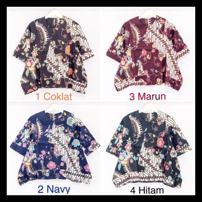 Jual Abk1 Baju Batik Wanita Lengan Pendek Model Asimetris Ikat Samping U Kota Bekasi Carolinaespinoza Tokopedia