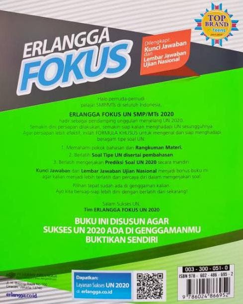 Jual Termurah Buku Erlangga Fokus Un Smp Mts 2020 New Original 100 Jakarta Selatan Jejualonline S Tokopedia