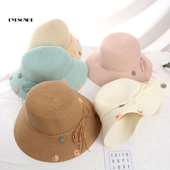 Jual Eye Summer Outdoor Braid Flower Parent Child Bucket Hat Sun Kab Bogor Wyneco Tokopedia