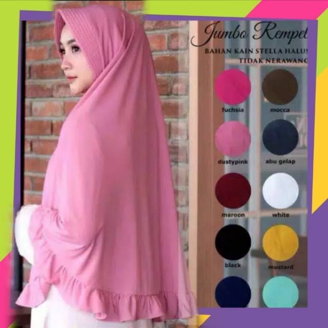 Jual Terlariss Hijab Rampel Jumbo Jersey Super Jilbab Jumbo Rampel Kota Semarang Peralatanmakeupori Tokopedia