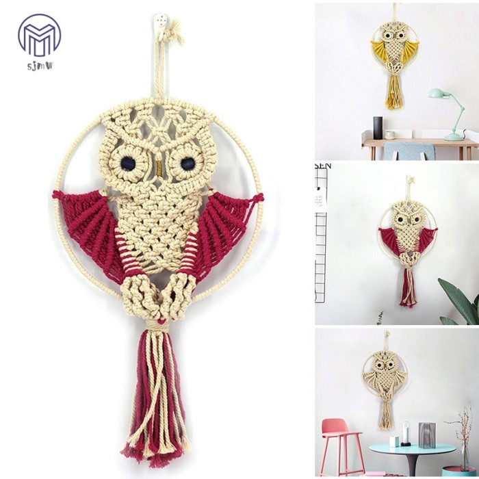 Jual Woven Tapestry Sjmw Creatived Owl Tapestry Wall Hanging
