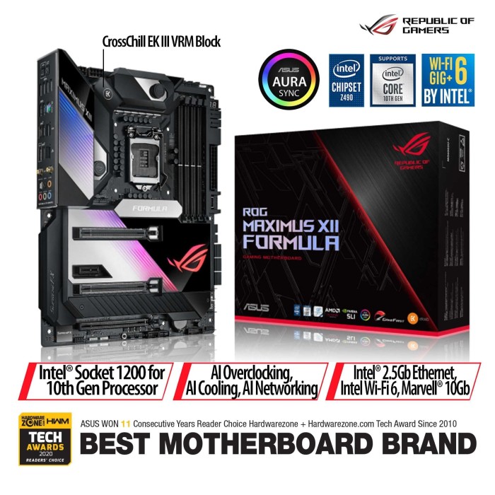 Jual ASUS ROG Maximus XII Formula Intel Z490 LGA 1200 