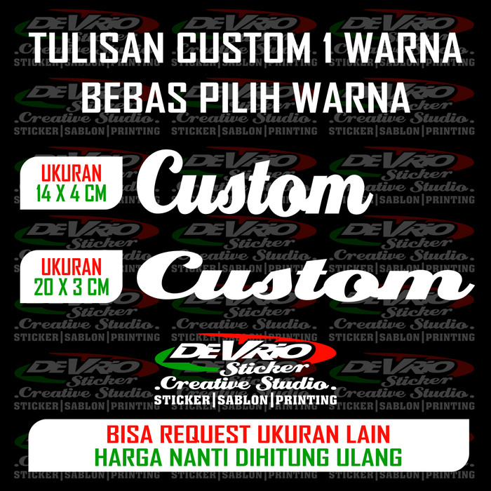 Jual Stiker Tulisan  Custom Cutting Sticker  14 x 4 cm 1 