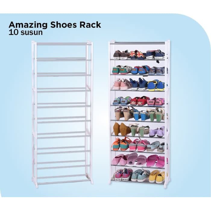 Jual Portable Shoe Rack Rak Sepatu Lipat 10 Tingkat Susun Murah Kota Bandung Pelangiindonesia Tokopedia