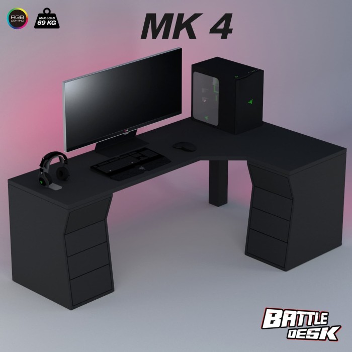 Jual Meja  Komputer Gaming  PC Desk RGB Murah  200x120 