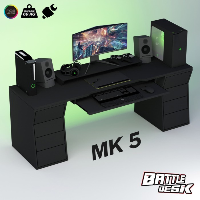 Jual Meja Komputer Gaming PC Desk RGB Murah 200x60 