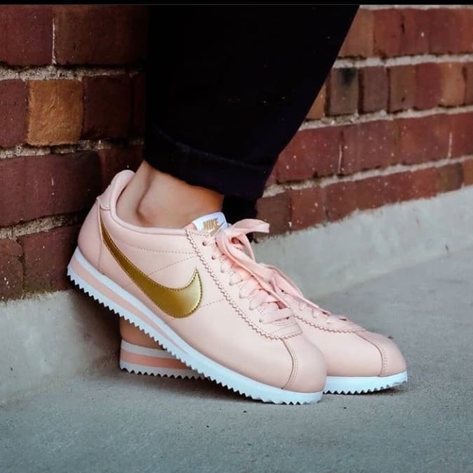 nike cortez peach and gold