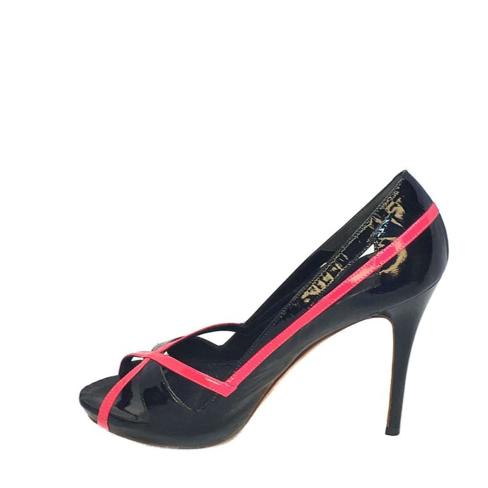 womens black peep toe heels