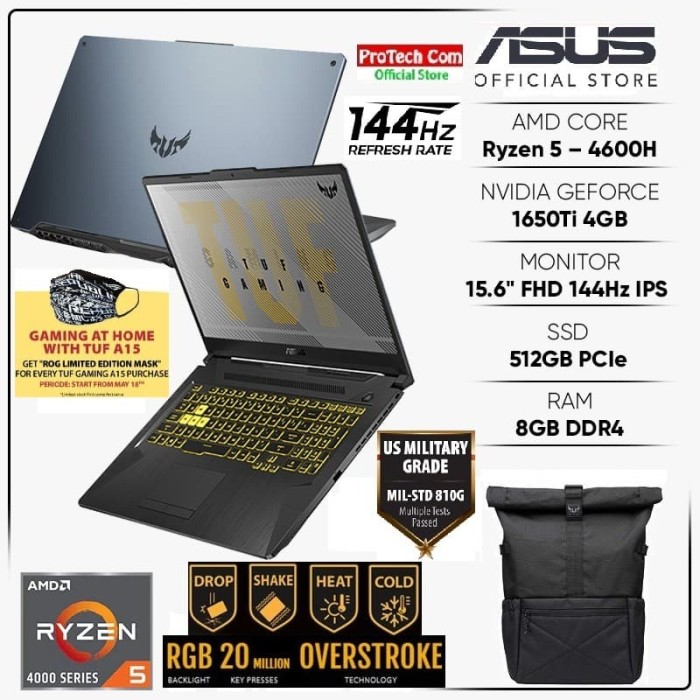 Promo ASUS TUF GAMING A15 FX506II RYZEN 5 4600H 8GB 512GB