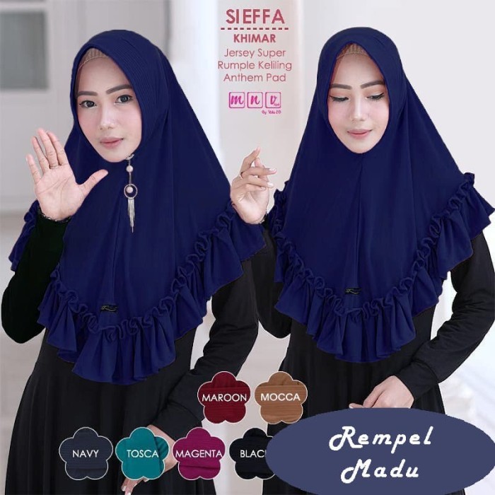 Jual Jilbab REMPEL MADU Jersey / Hijab Khimar Kriwil