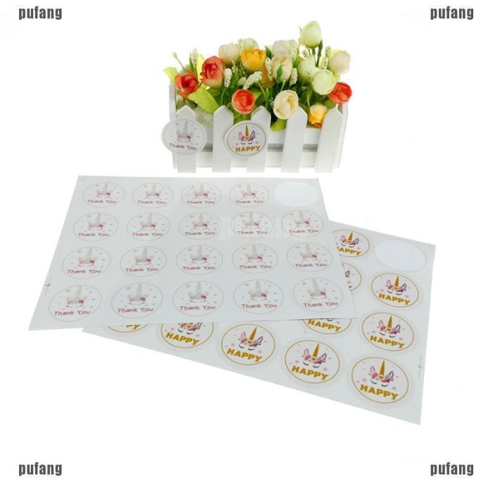 Jual 60pcs Stiker Dengan Gambar Tun Unicorn Happy Dan Thank You Untuk Jakarta Barat Braschi Tokopedia