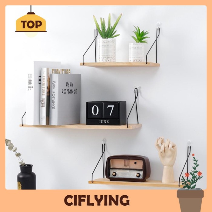 Jual Iron Wooden Wall Shelf Bedroom Home Decor Holder Storage Ra Jakarta Barat Like Home Id Tokopedia