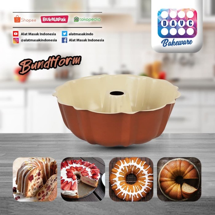 Jual Loyang Kue Bolu BundtForm/Tulban COPPER CREAM COLOUR 26 x 9 cm