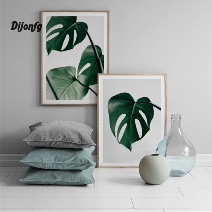 Jual Di Lukisan Daun Monstera Tanpa  Bingkai  Gaya Nordic 