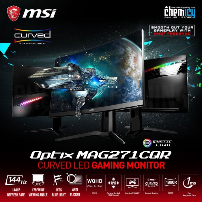 Jual MSI Optix MAG271CQR 27 inch 144Hz 2K WQHD Curved ...