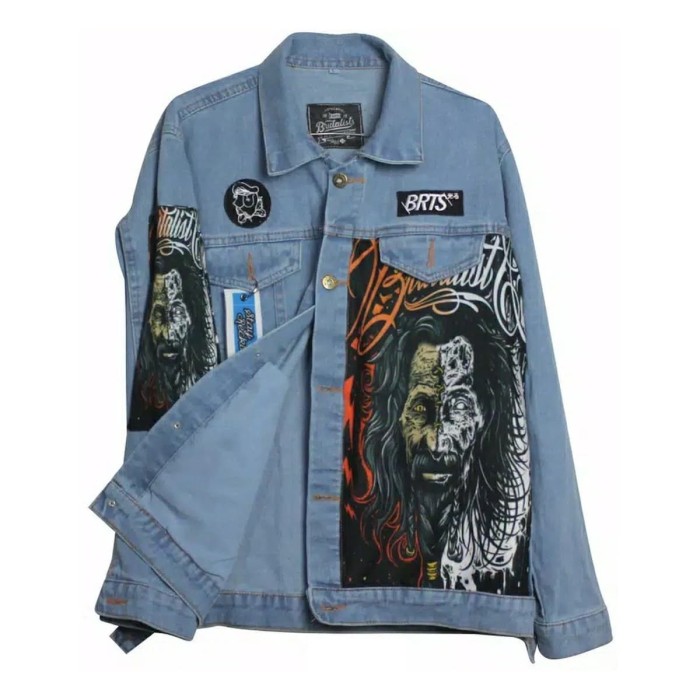 jaket jeans batik