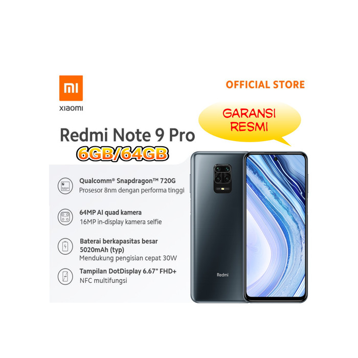 Jual Xiaomi Redmi Note 9 Pro - 6GB/64GB - Garansi Resmi