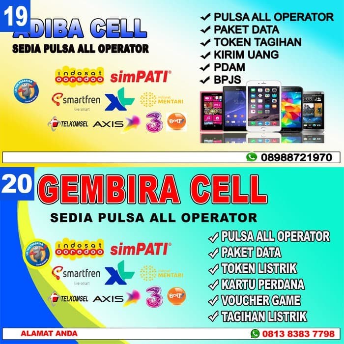 Jual Spanduk Banner Konter Pulsa / Celluler ( 200x100cm