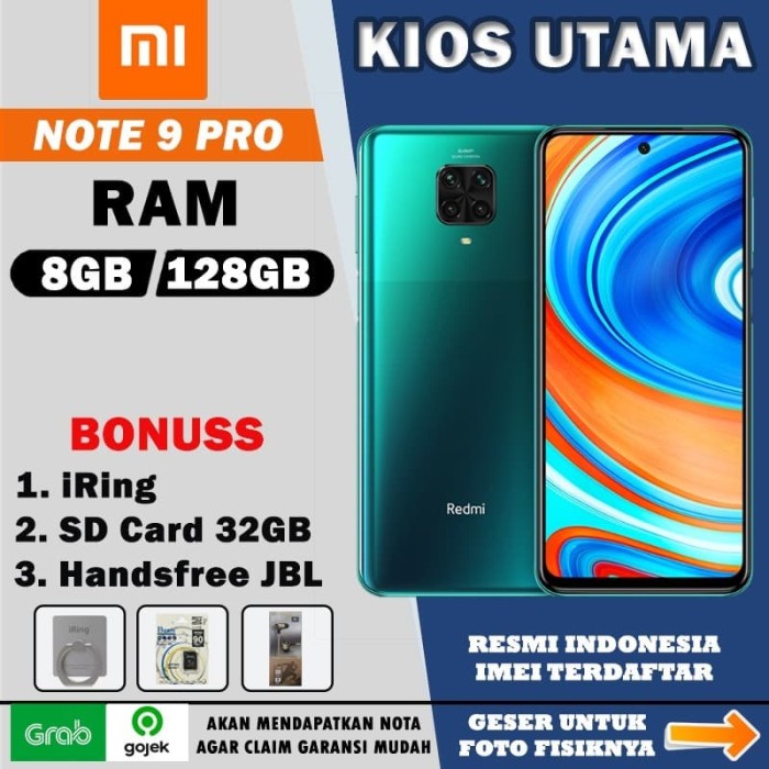 Jual Xiaomi Redmi Note 9 Pro 8/128GB Ram 8GB Internal