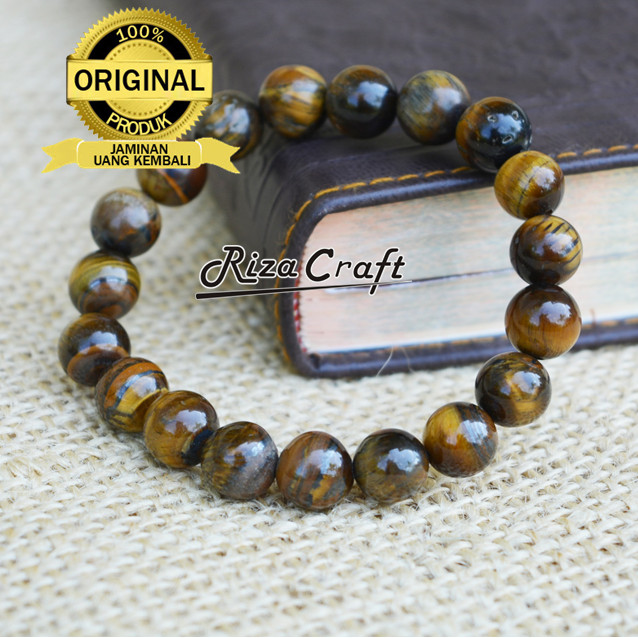 Jual Gelang  Batu  Akik Tiger Eye Mata  Harimau  Asli Alam 