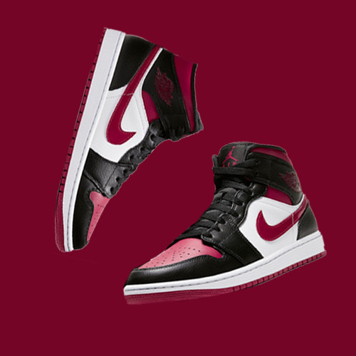 Promo SEPATU  AIR JORDAN  1 MID BRED TOE ORIGINAL SNEAKER 