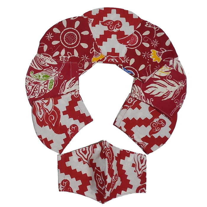 Jual Masker Kain Batik Rumya Yogyakarta - Merah - Kota