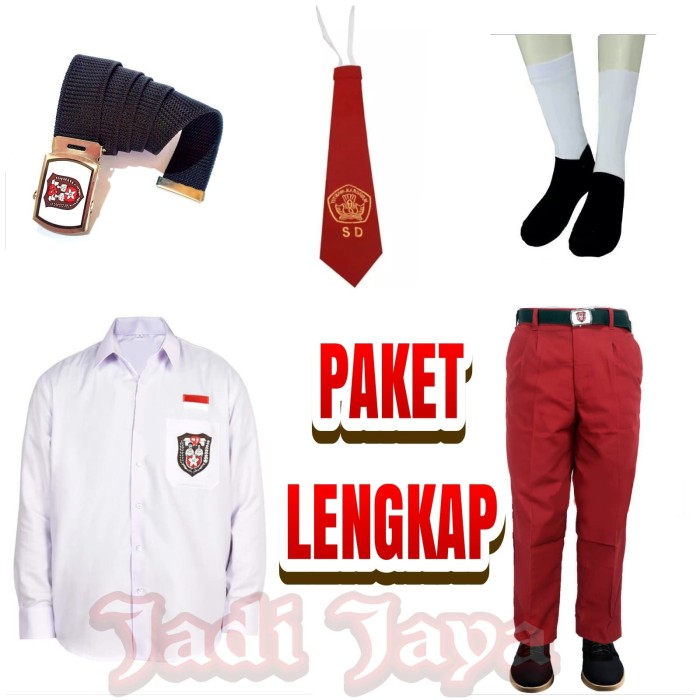 Jual Satu Set Seragam  Sekolah SD  Merah Putih Lengkap 