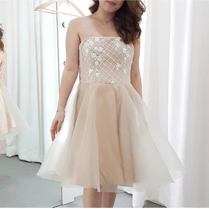 Jual Soft Nude Flare Gown Sale Gaun Party Sweet 17th The Garten Jakarta Barat The Garten Tokopedia