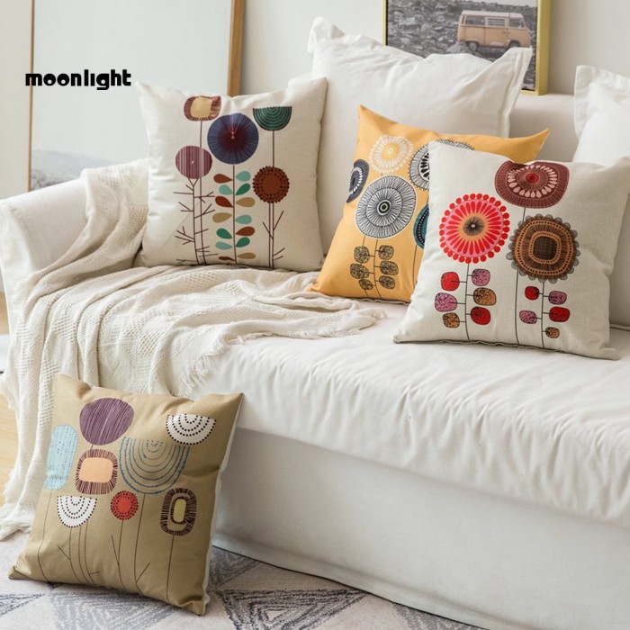 Jual Mlst Retro Circular Flower Linen Pillow Case Cushion Cover Sofa Bed Jakarta Barat Fa Esashop Tokopedia