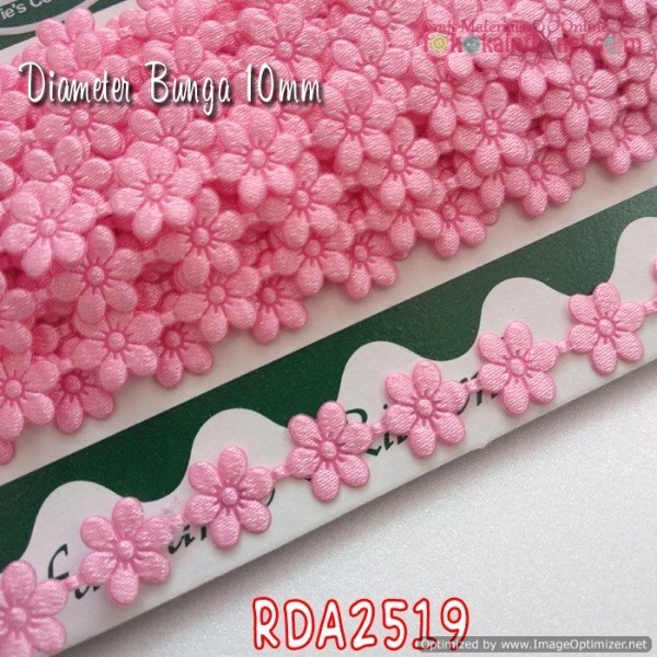 Foto Produk Rda2519 Renda Bunga Kecil Warna Pink Sedang (Per Meter) dari Toko Kain Flanel dot com
