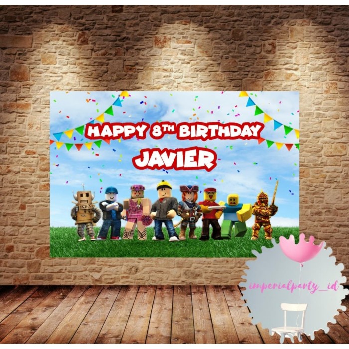 Jual Custom Happy Birthday Backdrop Banner Spanduk Ultah Anak Roblox 1x1 M Jakarta Barat Imperialparty Id Tokopedia - 1x1 roblox