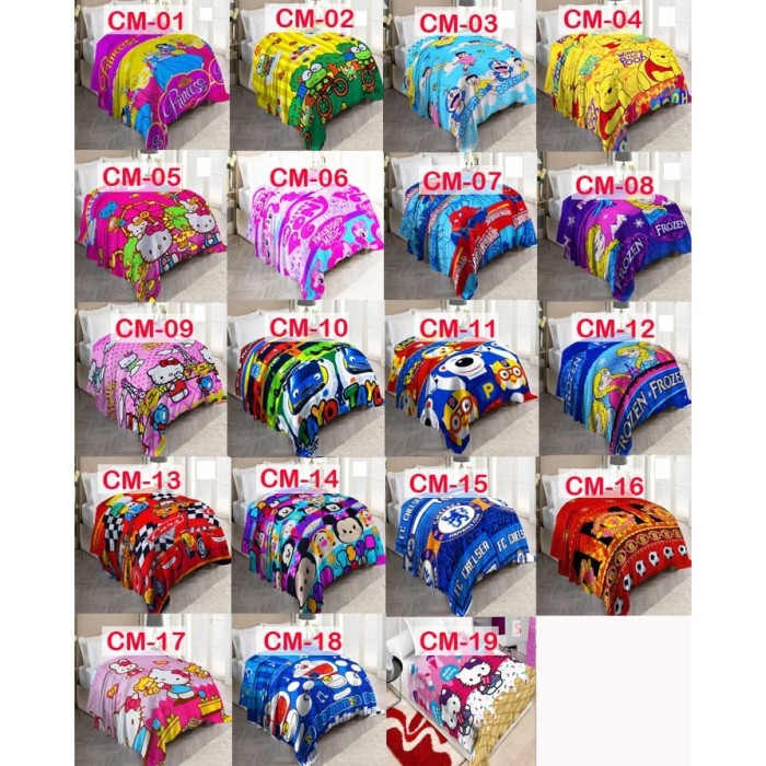 Jual Selimut Anak Motif Karakter Panel Bulu Lembut murah ...