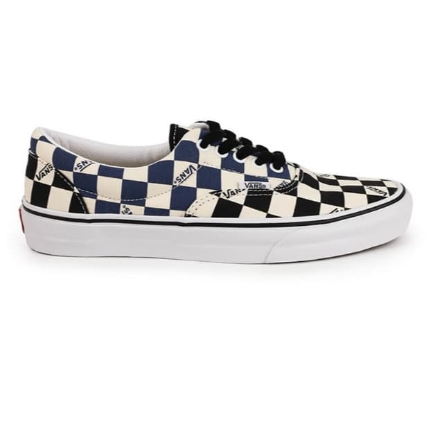 vans era plimsolls in green plaid check