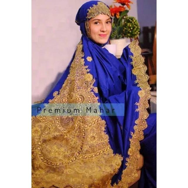 Jual Mukena  Bordir  Langsung Motif  Punggung Navy Kota 